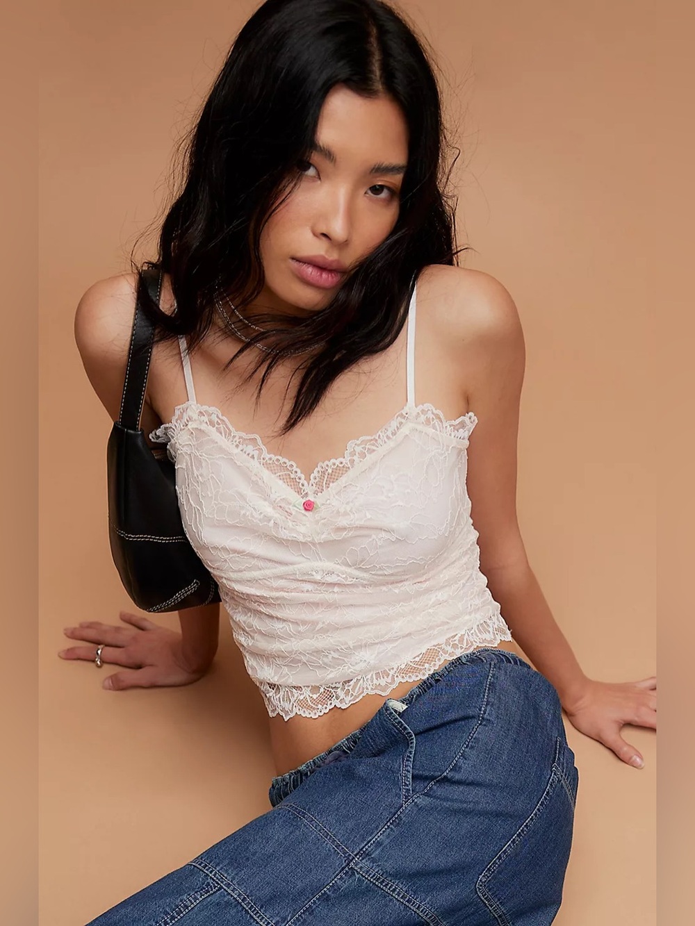 NWT Free People Lacey Essential Lace Cami Top S